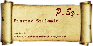 Piszter Szulamit névjegykártya